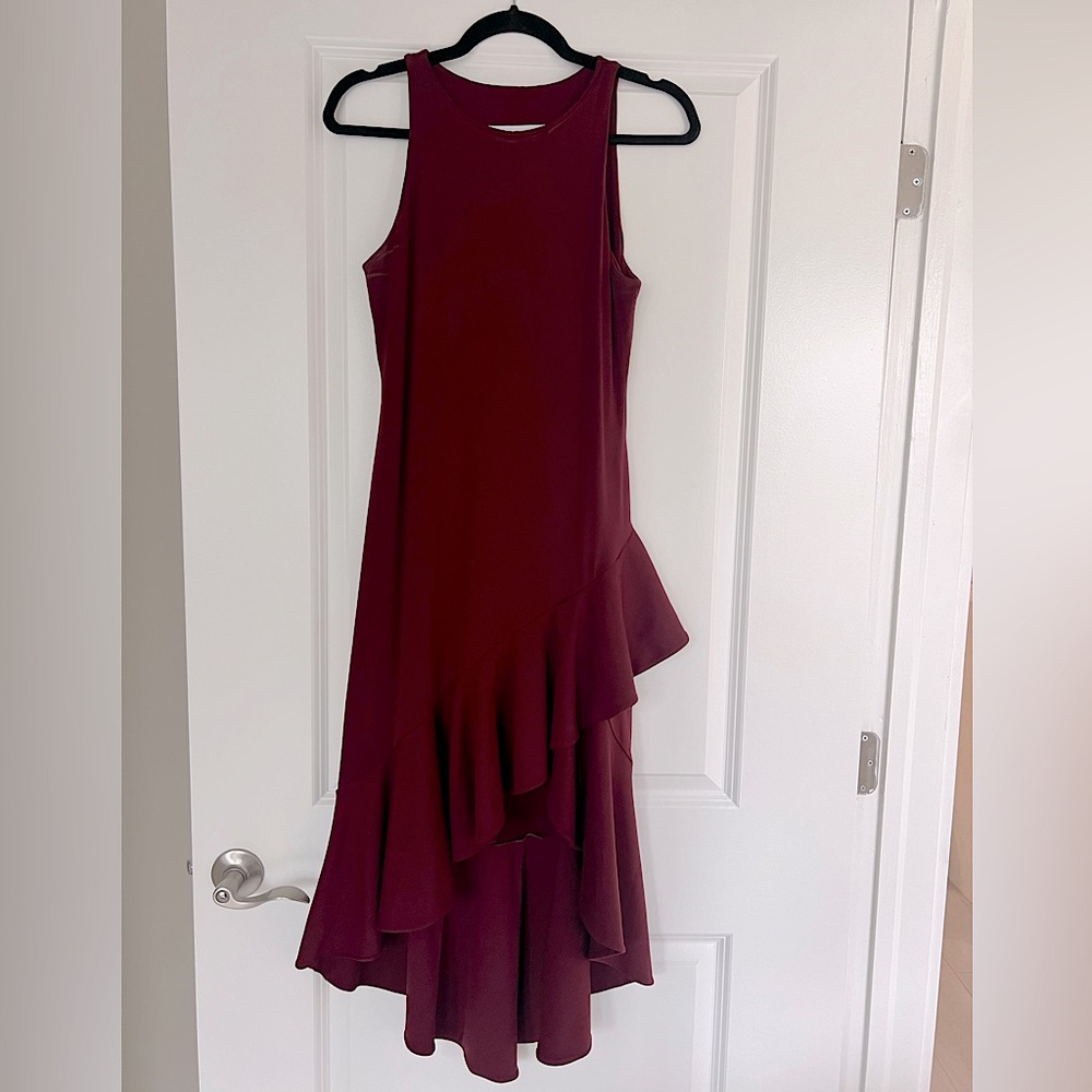 $248 Susana Monaco Burgundy Size Medium High Low Sleeveless Dress